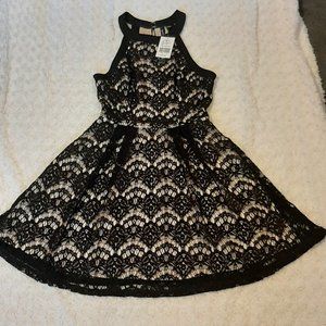Speechless Black lace & Beige halter dress - Junior Medium